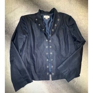 (A3) Isabella Suits Navy Blue Grommet Detail Blazer Jacket Womens Size 16‎